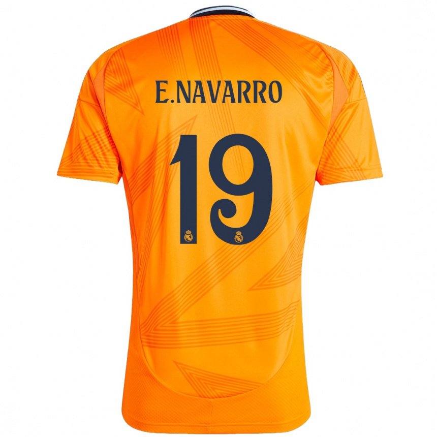 Niño Fútbol Camiseta Eva Navarro #19 Naranja 2ª Equipación 2024/25 Perú