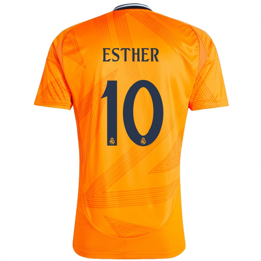 Niño Fútbol Camiseta Esther Gonzalez #10 Naranja 2ª Equipación 2024/25 Perú