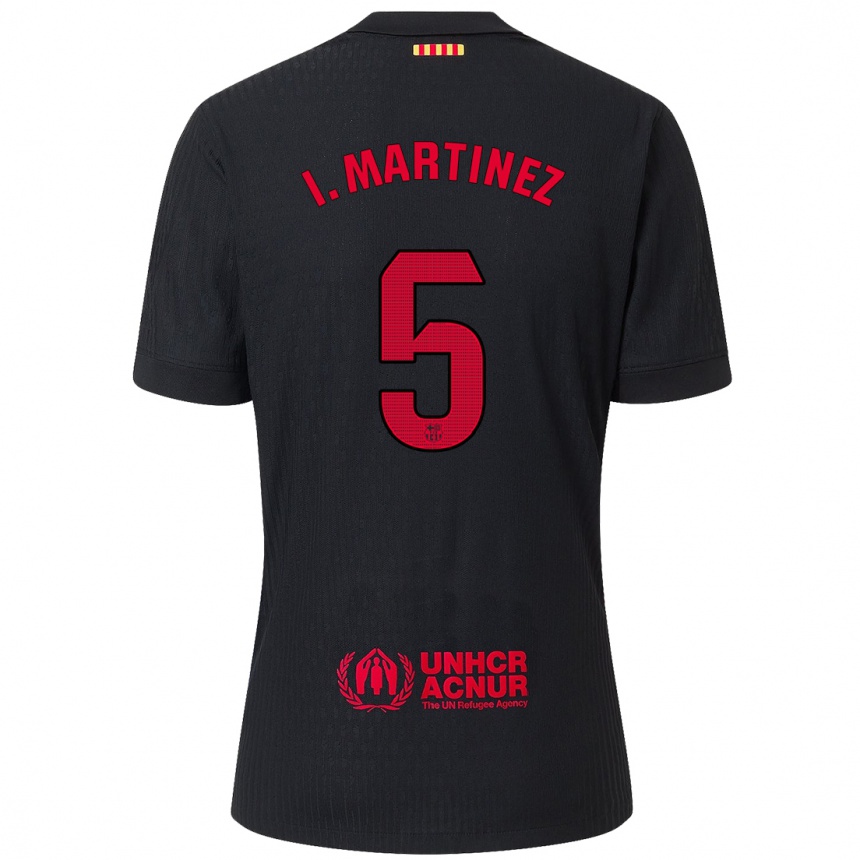 Niño Fútbol Camiseta Iñigo Martínez #5 Negro Rojo 2ª Equipación 2024/25 Perú