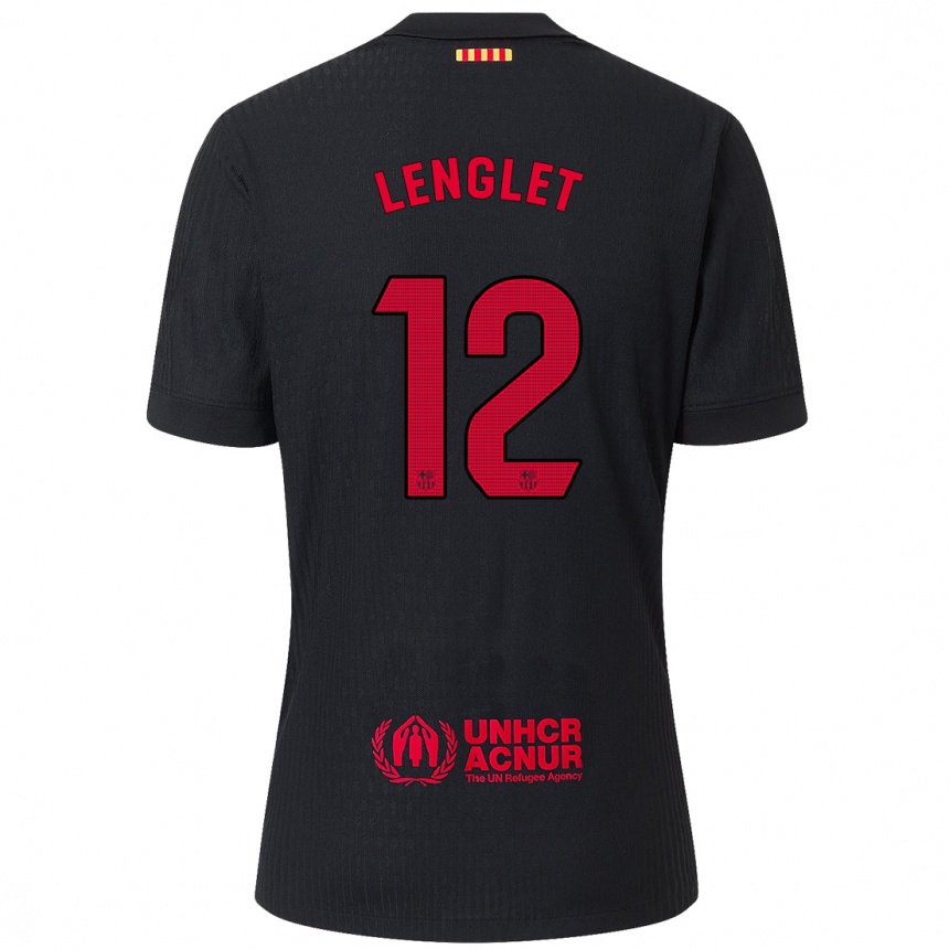 Niño Fútbol Camiseta Clement Lenglet #12 Negro Rojo 2ª Equipación 2024/25 Perú