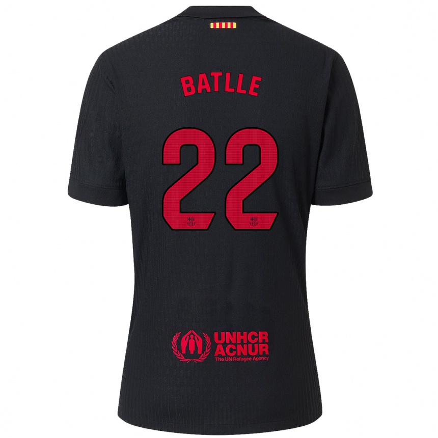 Niño Fútbol Camiseta Ona Batlle #22 Negro Rojo 2ª Equipación 2024/25 Perú