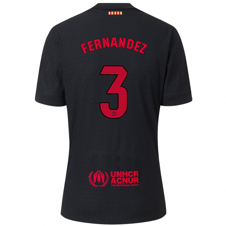 Niño Fútbol Camiseta Jana Fernandez #3 Negro Rojo 2ª Equipación 2024/25 Perú