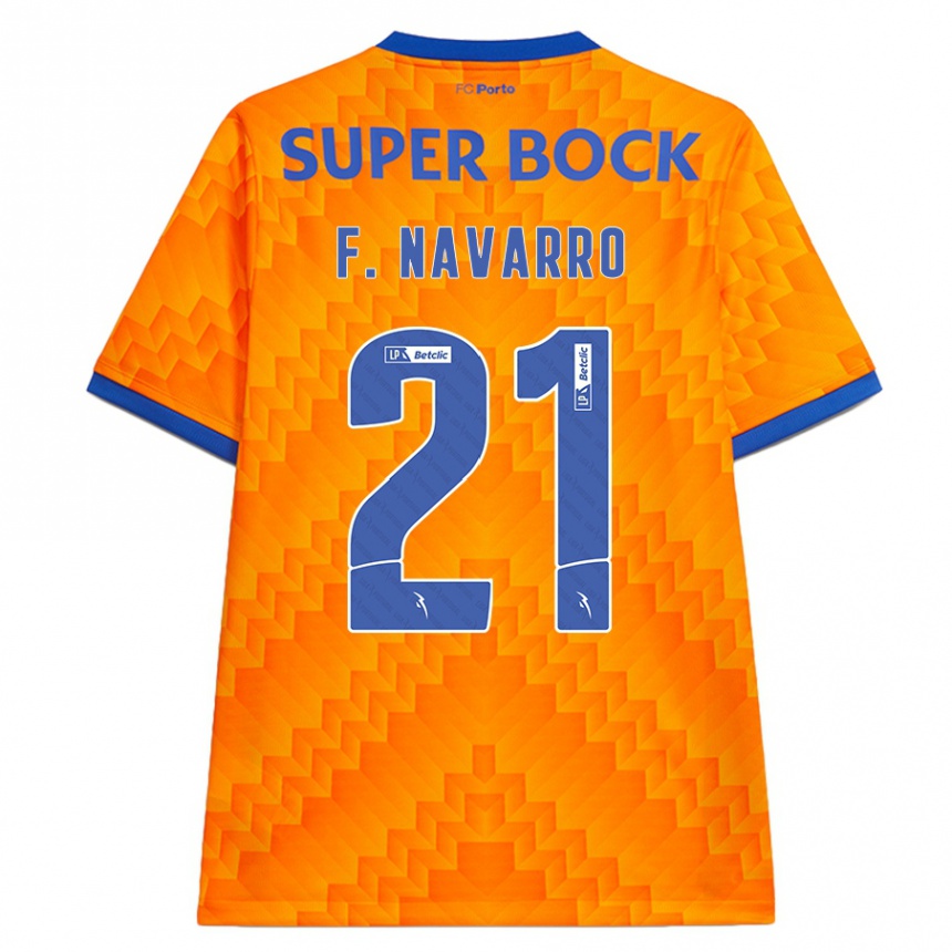 Niño Fútbol Camiseta Fran Navarro #21 Naranja 2ª Equipación 2024/25 Perú