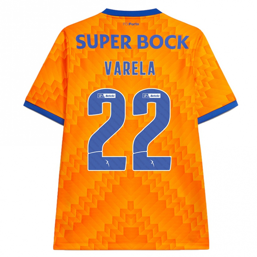 Niño Fútbol Camiseta Alan Varela #22 Naranja 2ª Equipación 2024/25 Perú