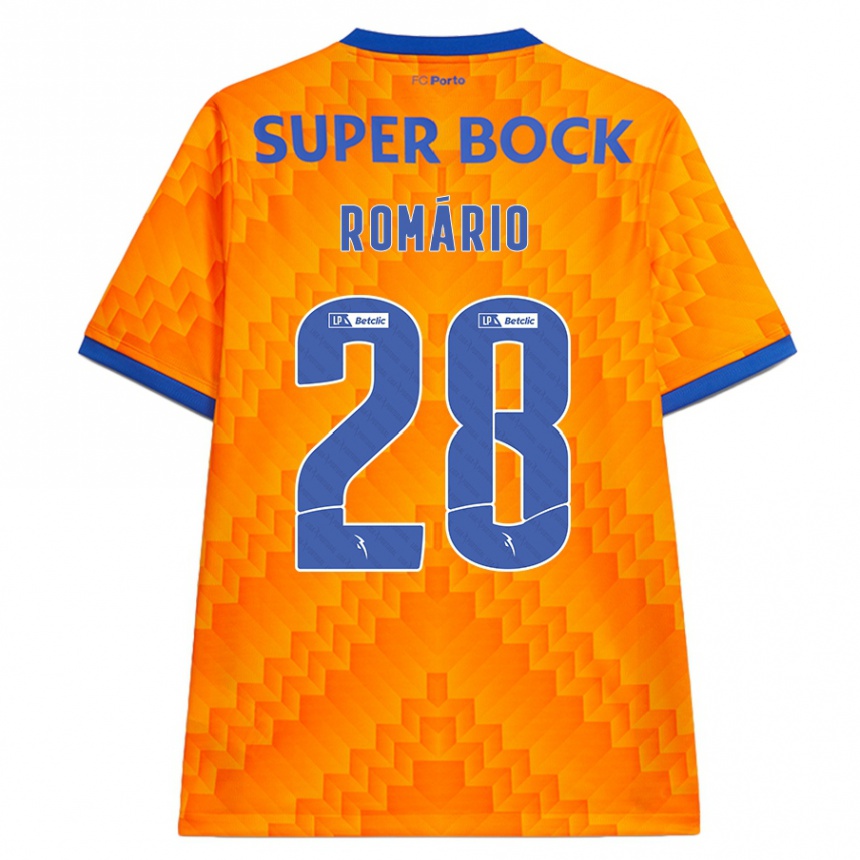 Niño Fútbol Camiseta Romário Baró #28 Naranja 2ª Equipación 2024/25 Perú