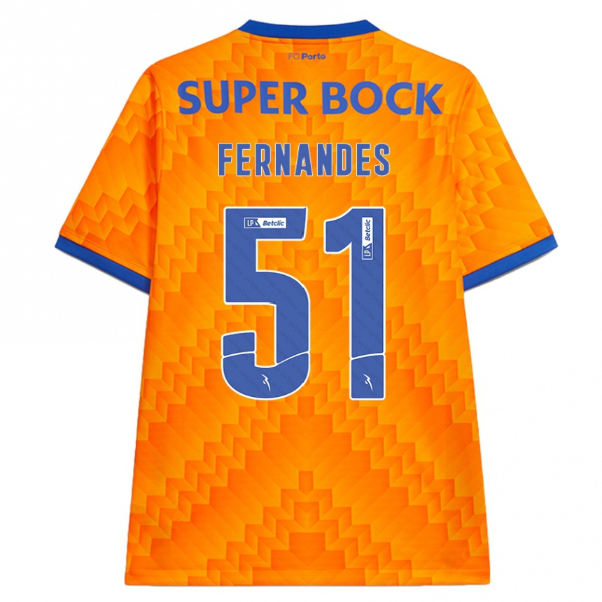 Niño Fútbol Camiseta Diogo Fernandes #51 Naranja 2ª Equipación 2024/25 Perú