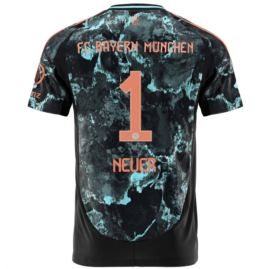 Niño Fútbol Camiseta Manuel Neuer #1 Negro 2ª Equipación 2024/25 Perú