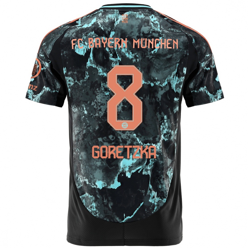 Niño Fútbol Camiseta Leon Goretzka #8 Negro 2ª Equipación 2024/25 Perú