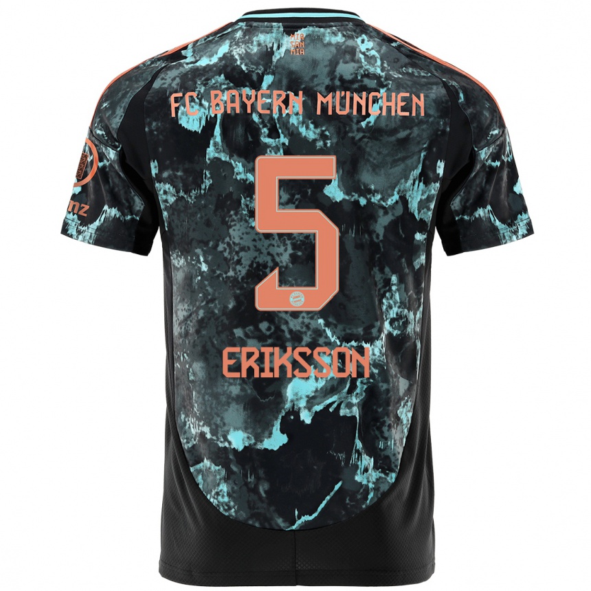 Niño Fútbol Camiseta Magdalena Eriksson #5 Negro 2ª Equipación 2024/25 Perú