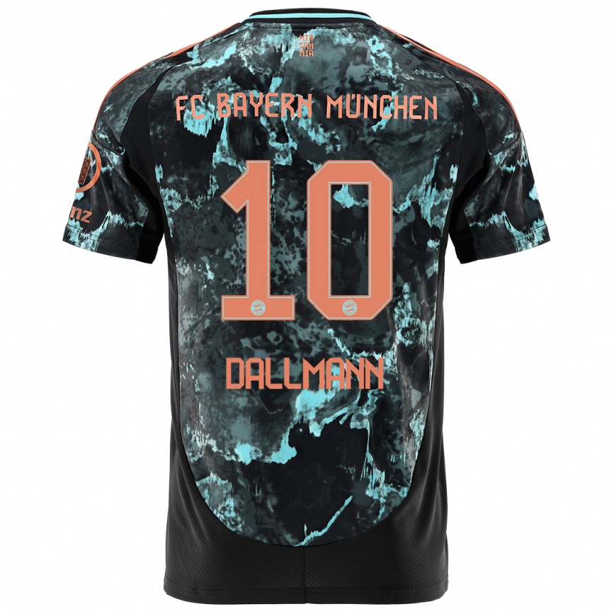 Niño Fútbol Camiseta Linda Dallmann #10 Negro 2ª Equipación 2024/25 Perú