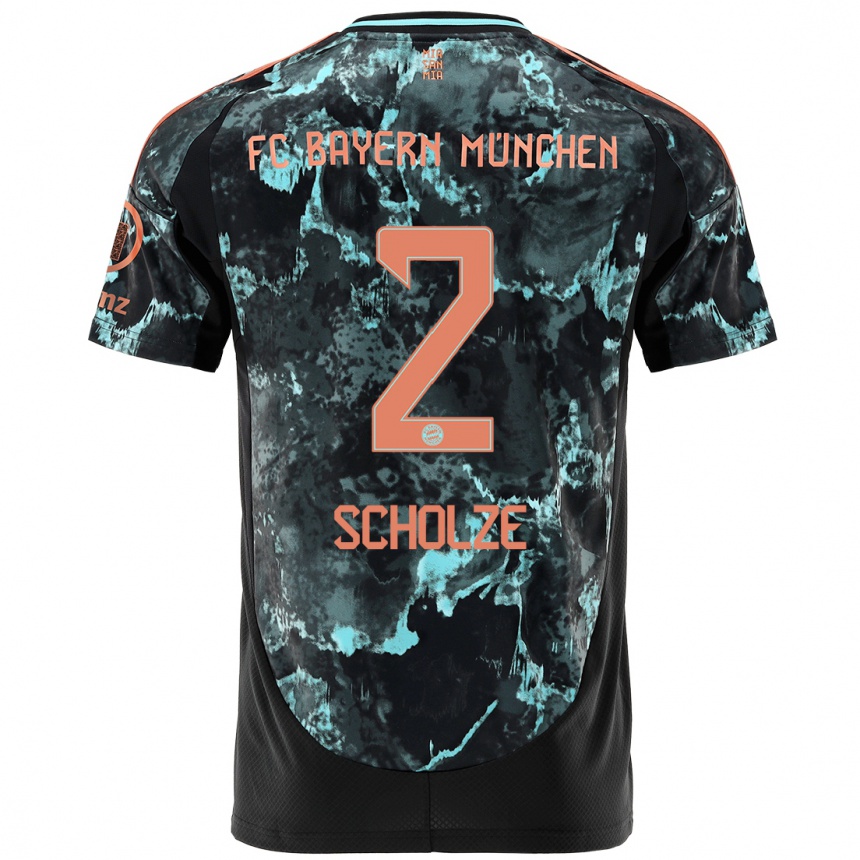 Niño Fútbol Camiseta Max Scholze #2 Negro 2ª Equipación 2024/25 Perú