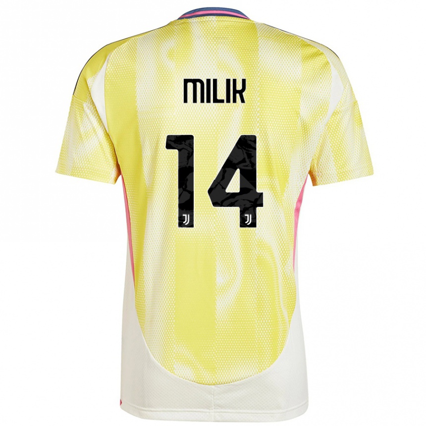 Niño Fútbol Camiseta Arkadiusz Milik #14 Amarillo Solar 2ª Equipación 2024/25 Perú