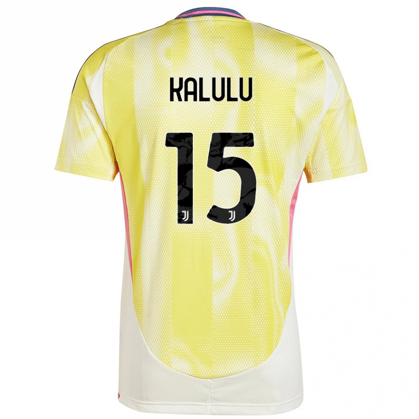 Niño Fútbol Camiseta Pierre Kalulu #15 Amarillo Solar 2ª Equipación 2024/25 Perú