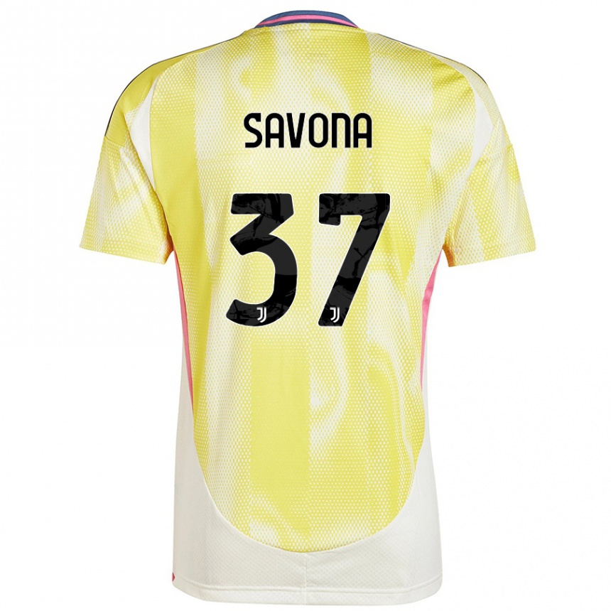 Niño Fútbol Camiseta Nicolo Savona #37 Amarillo Solar 2ª Equipación 2024/25 Perú