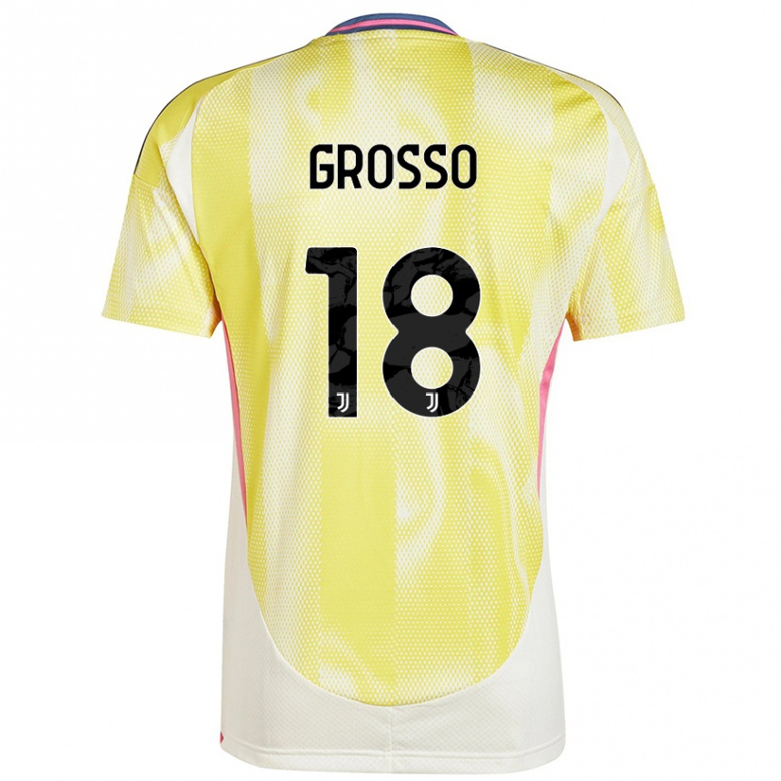 Niño Fútbol Camiseta Filippo Grosso #18 Amarillo Solar 2ª Equipación 2024/25 Perú