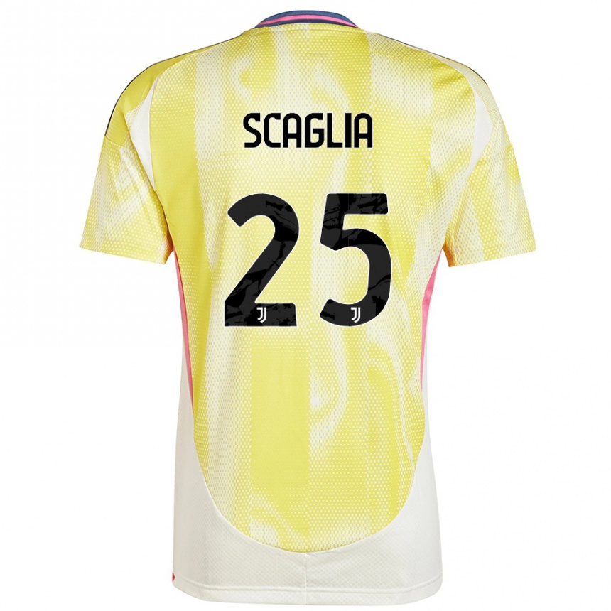 Niño Fútbol Camiseta Simone Scaglia #25 Amarillo Solar 2ª Equipación 2024/25 Perú