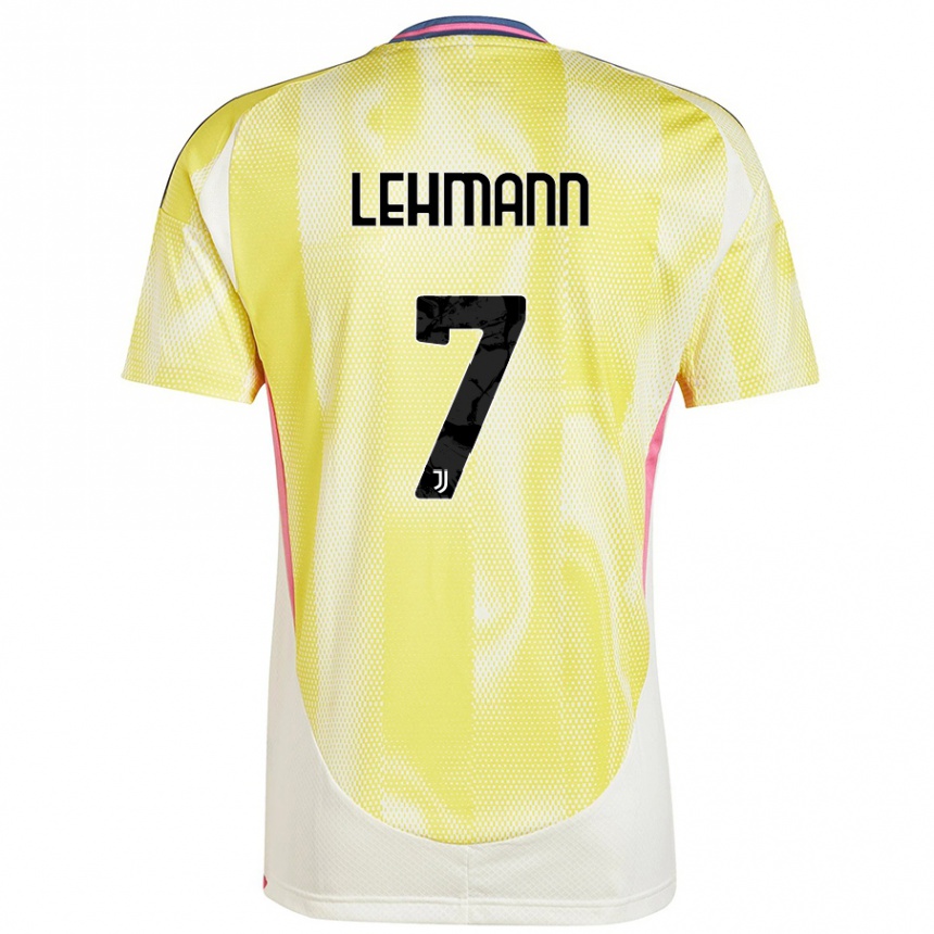 Niño Fútbol Camiseta Alisha Lehmann #7 Amarillo Solar 2ª Equipación 2024/25 Perú