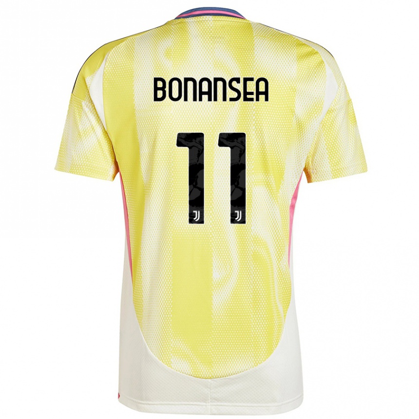 Niño Fútbol Camiseta Barbara Bonansea #11 Amarillo Solar 2ª Equipación 2024/25 Perú