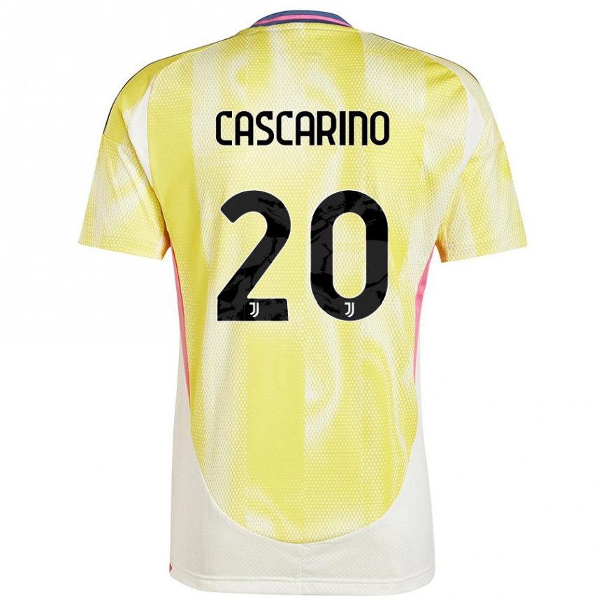 Niño Fútbol Camiseta Estelle Cascarino #20 Amarillo Solar 2ª Equipación 2024/25 Perú