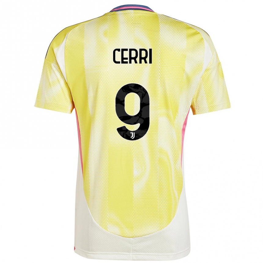 Niño Fútbol Camiseta Leonardo Cerri #9 Amarillo Solar 2ª Equipación 2024/25 Perú