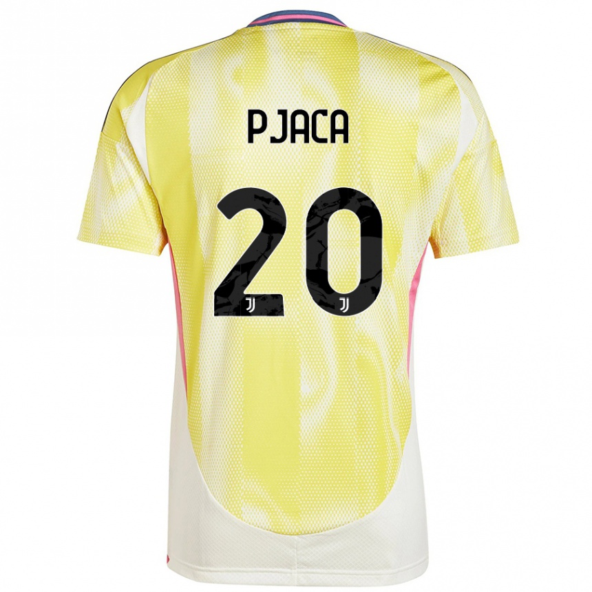 Niño Fútbol Camiseta Marko Pjaca #20 Amarillo Solar 2ª Equipación 2024/25 Perú