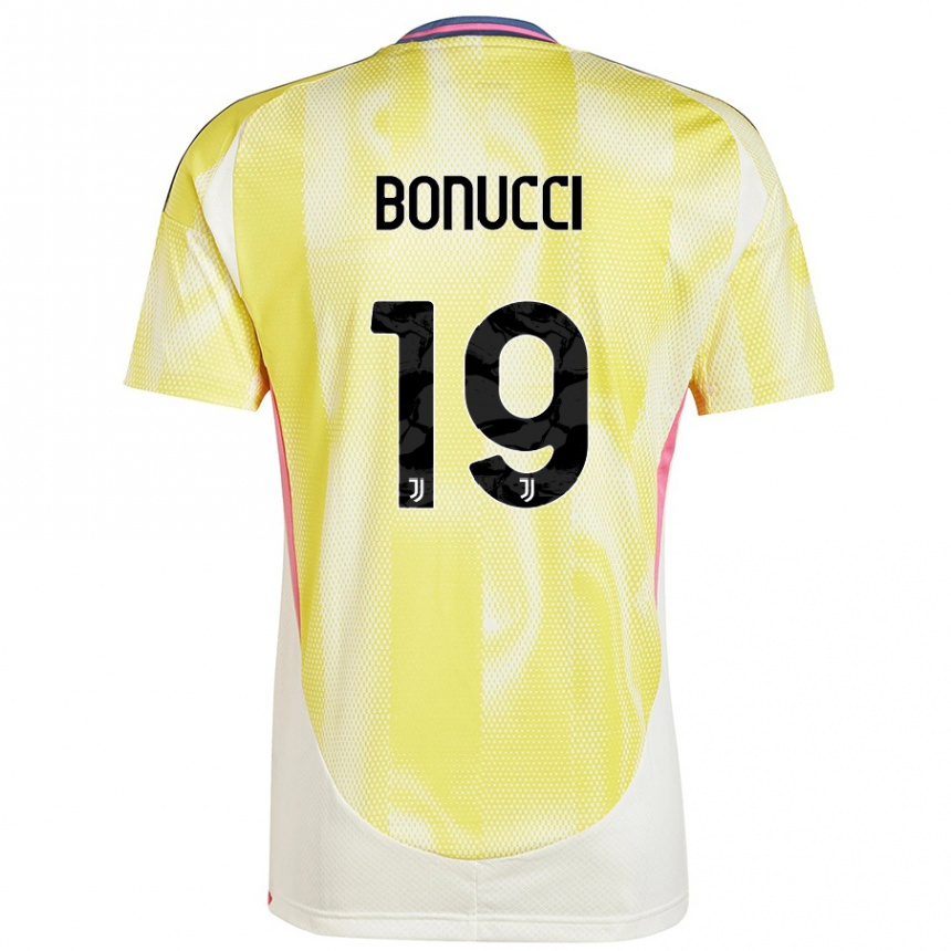 Niño Fútbol Camiseta Leonardo Bonucci #19 Amarillo Solar 2ª Equipación 2024/25 Perú