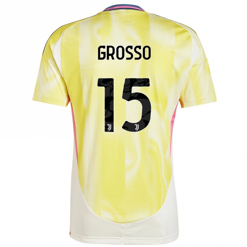 Niño Fútbol Camiseta Julia Grosso #15 Amarillo Solar 2ª Equipación 2024/25 Perú