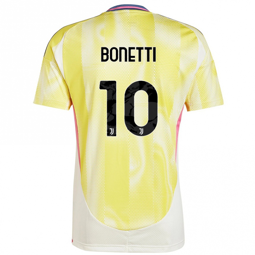 Niño Fútbol Camiseta Andrea Bonetti #10 Amarillo Solar 2ª Equipación 2024/25 Perú