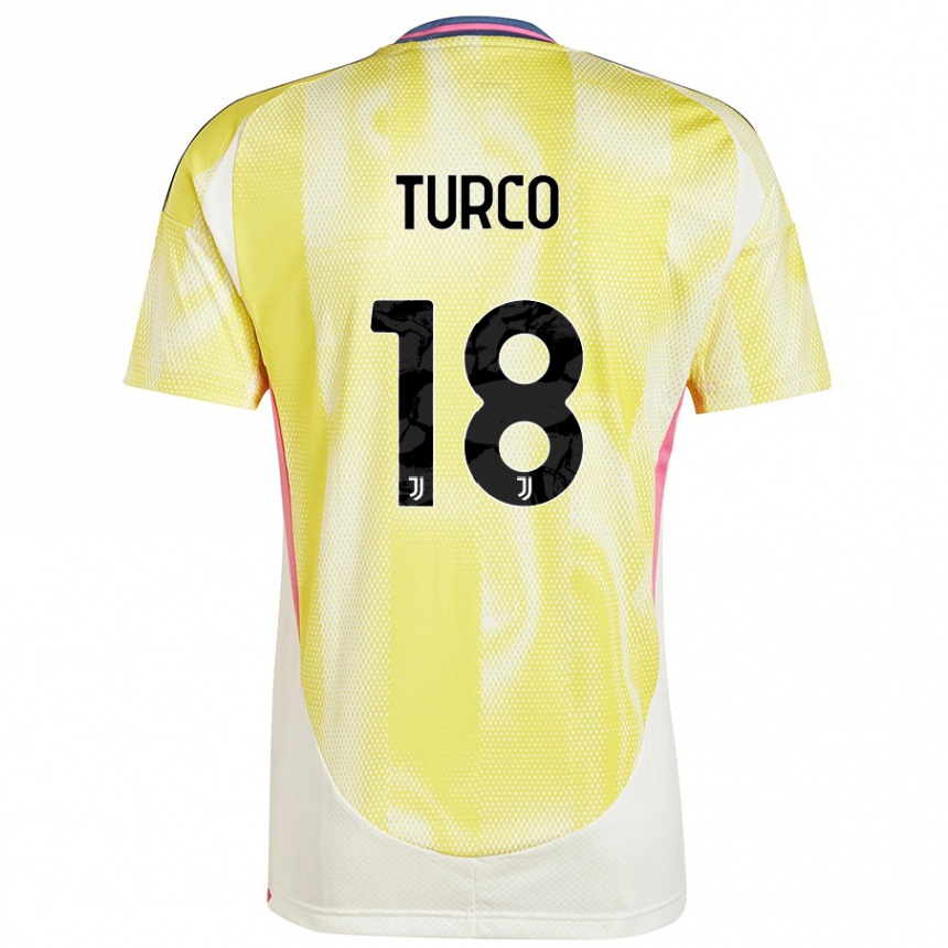 Niño Fútbol Camiseta Nicolo Turco #18 Amarillo Solar 2ª Equipación 2024/25 Perú