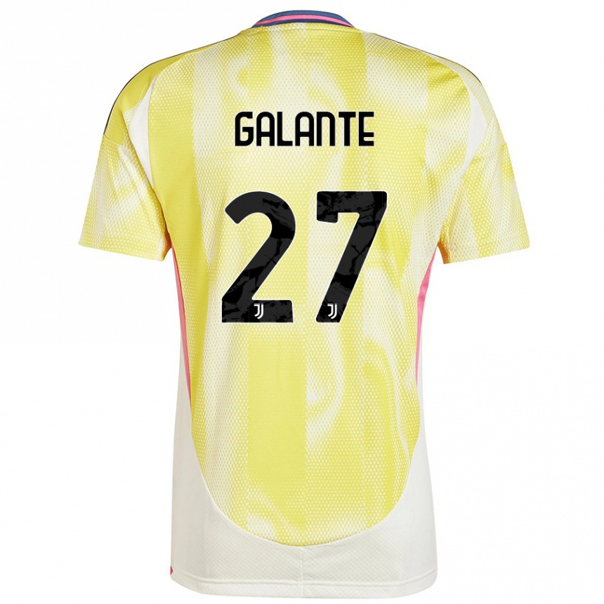 Niño Fútbol Camiseta Tommaso Galante #27 Amarillo Solar 2ª Equipación 2024/25 Perú