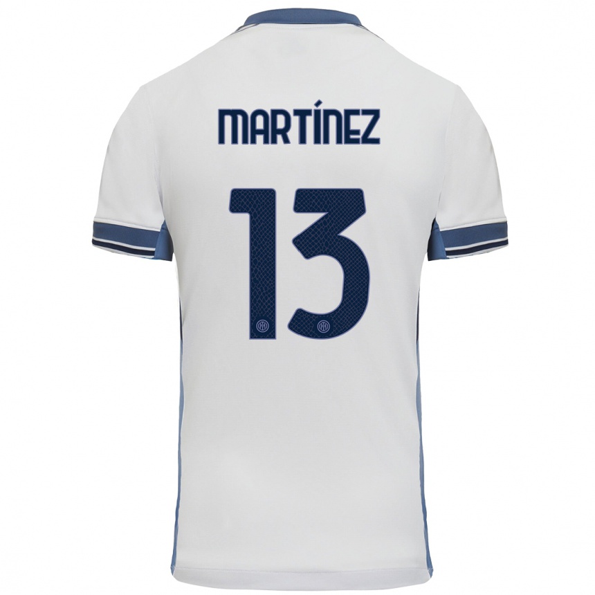 Niño Fútbol Camiseta Josep Martínez #13 Blanco Gris 2ª Equipación 2024/25 Perú