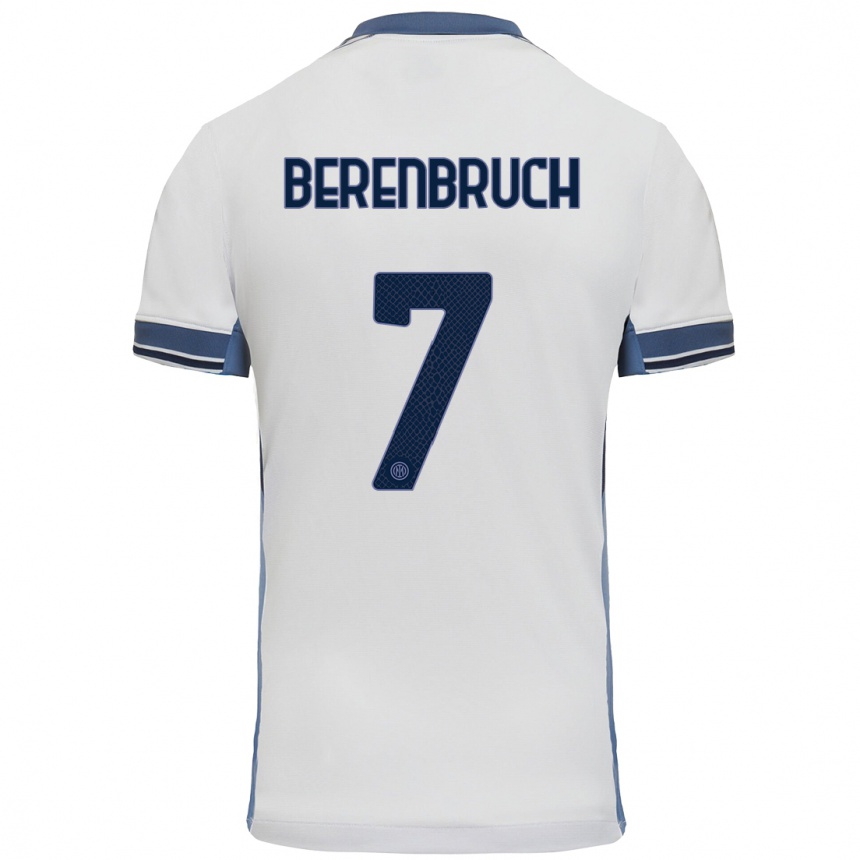 Niño Fútbol Camiseta Thomas Berenbruch #7 Blanco Gris 2ª Equipación 2024/25 Perú