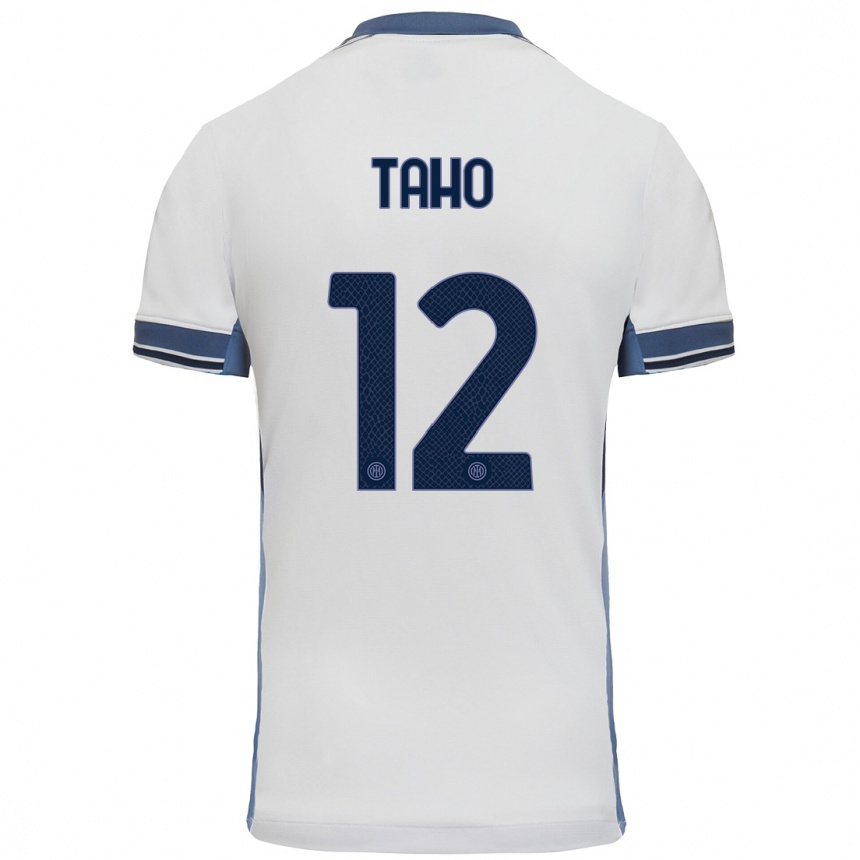 Niño Fútbol Camiseta Alain Taho #12 Blanco Gris 2ª Equipación 2024/25 Perú