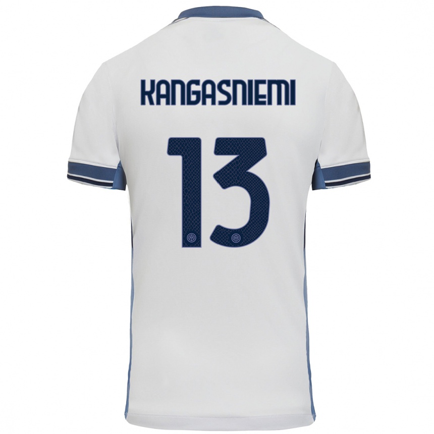 Niño Fútbol Camiseta Ilari Kangasniemi #13 Blanco Gris 2ª Equipación 2024/25 Perú