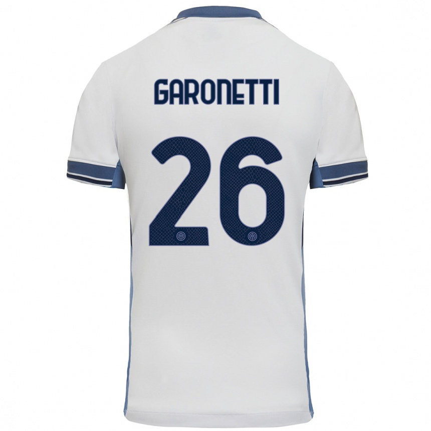 Niño Fútbol Camiseta Gabriele Garonetti #26 Blanco Gris 2ª Equipación 2024/25 Perú