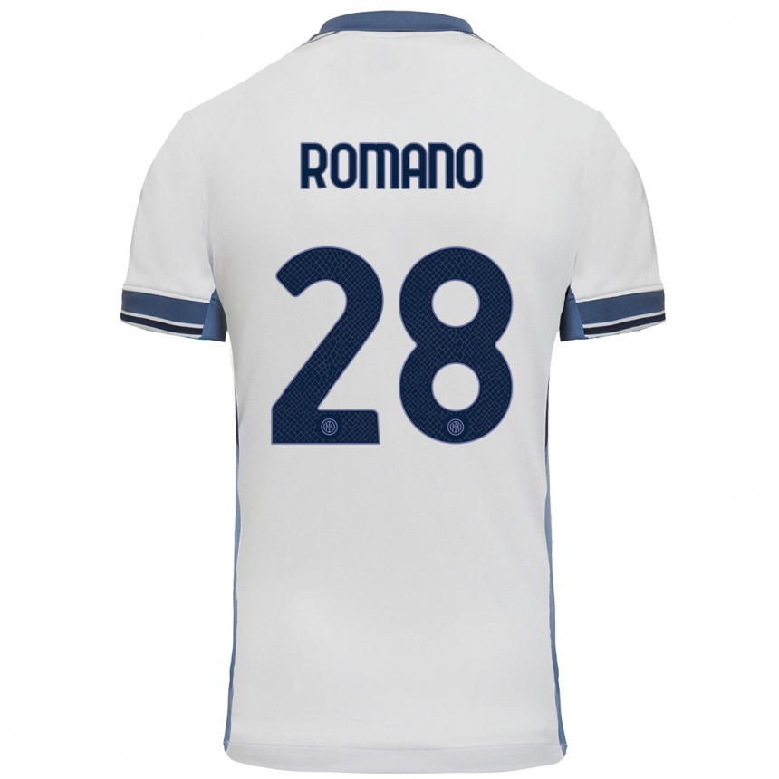 Niño Fútbol Camiseta Thiago Romano #28 Blanco Gris 2ª Equipación 2024/25 Perú