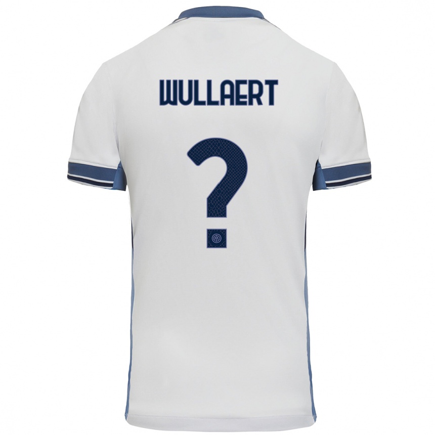 Niño Fútbol Camiseta Tessa Wullaert #0 Blanco Gris 2ª Equipación 2024/25 Perú