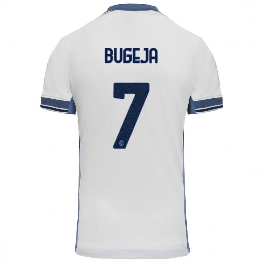 Niño Fútbol Camiseta Haley Bugeja #7 Blanco Gris 2ª Equipación 2024/25 Perú