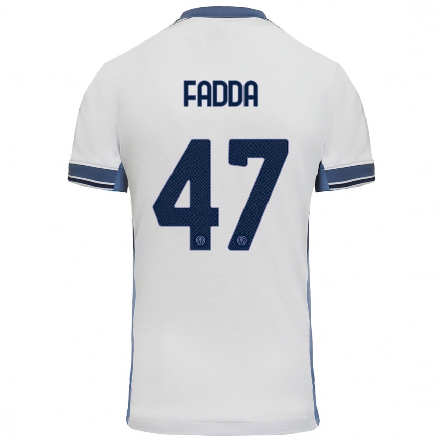 Niño Fútbol Camiseta Paola Fadda #47 Blanco Gris 2ª Equipación 2024/25 Perú