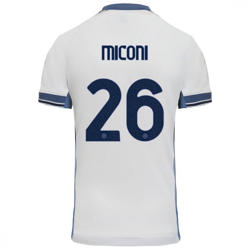 Niño Fútbol Camiseta Riccardo Miconi #26 Blanco Gris 2ª Equipación 2024/25 Perú