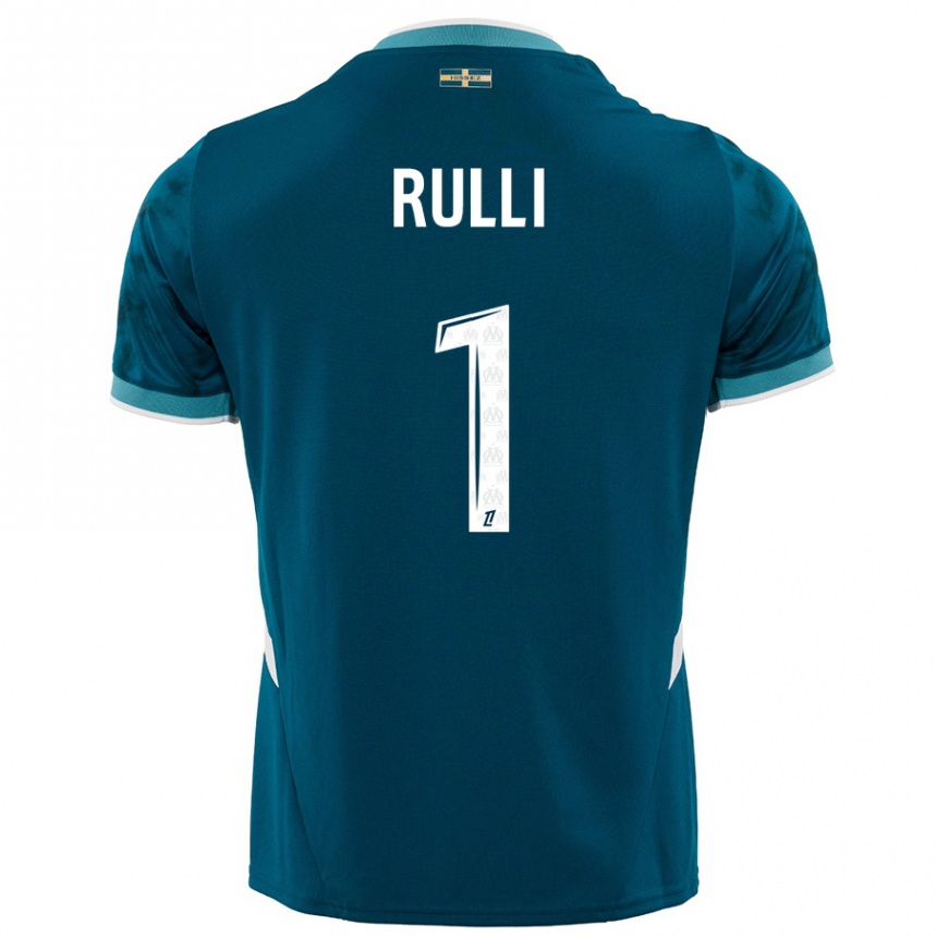 Niño Fútbol Camiseta Gerónimo Rulli #1 Azul Turquesa 2ª Equipación 2024/25 Perú