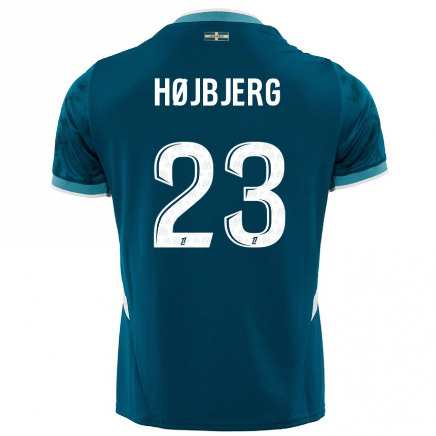 Niño Fútbol Camiseta Pierre Emile Hojbjerg #23 Azul Turquesa 2ª Equipación 2024/25 Perú