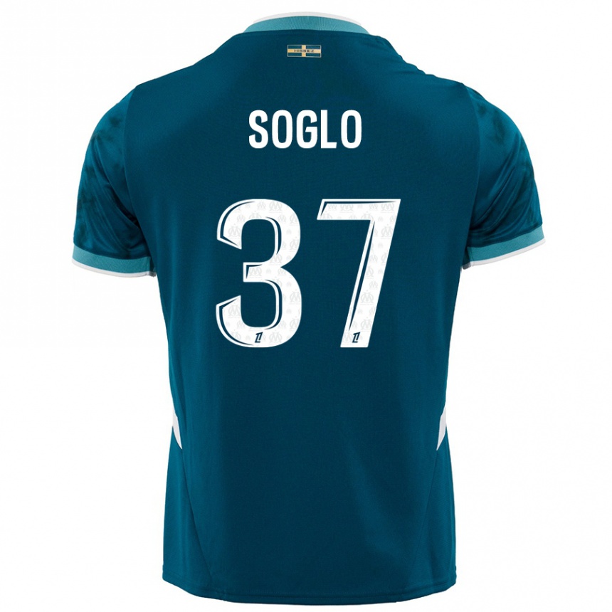 Niño Fútbol Camiseta Emran Soglo #37 Azul Turquesa 2ª Equipación 2024/25 Perú