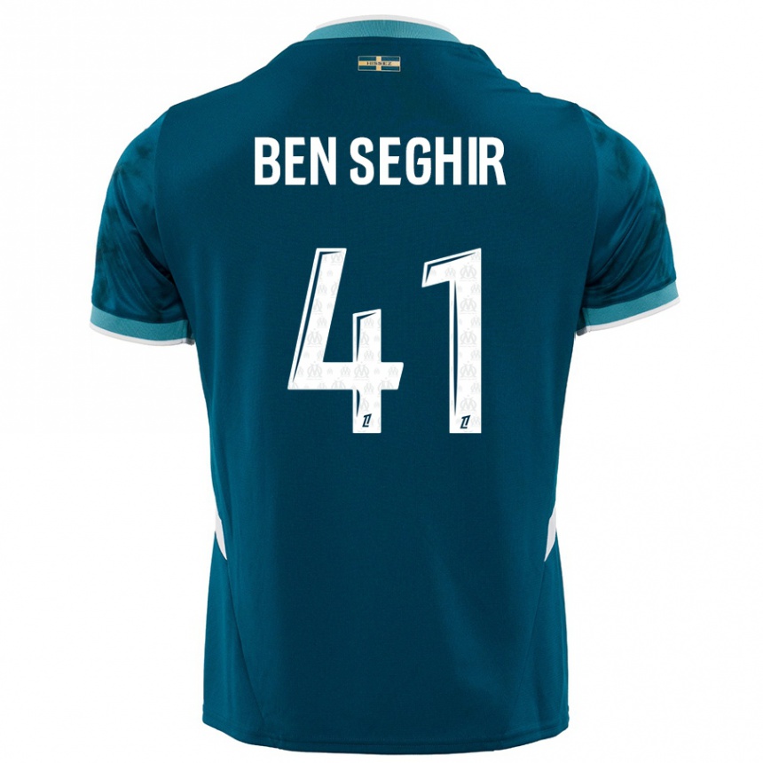 Niño Fútbol Camiseta Salim Ben Seghir #41 Azul Turquesa 2ª Equipación 2024/25 Perú