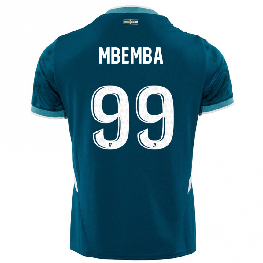 Niño Fútbol Camiseta Chancel Mbemba #99 Azul Turquesa 2ª Equipación 2024/25 Perú