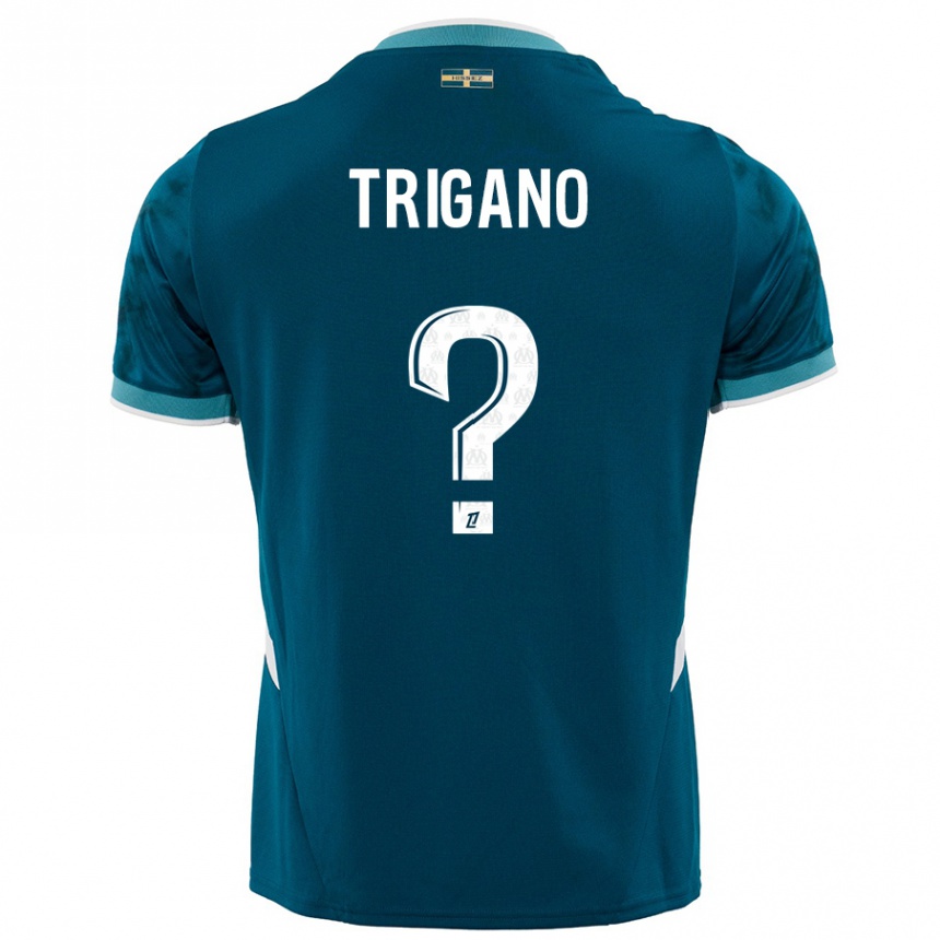 Niño Fútbol Camiseta Paolo Trigano #0 Azul Turquesa 2ª Equipación 2024/25 Perú