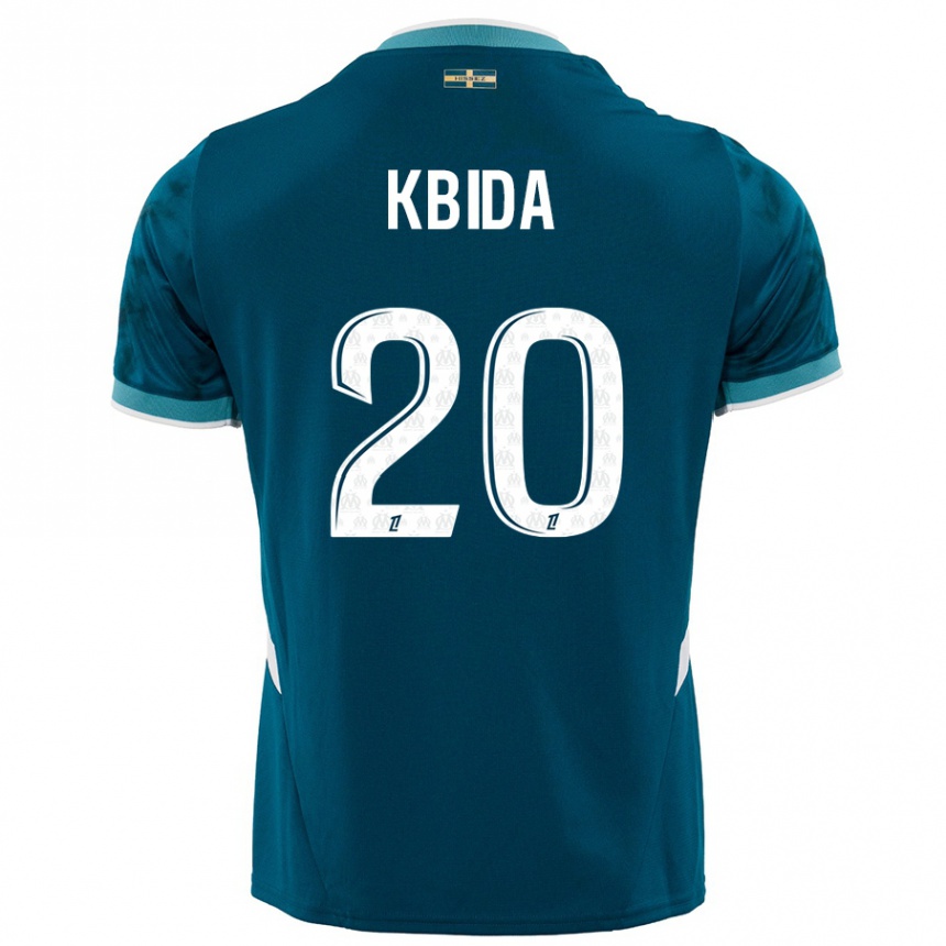 Niño Fútbol Camiseta Inès Kbida #20 Azul Turquesa 2ª Equipación 2024/25 Perú