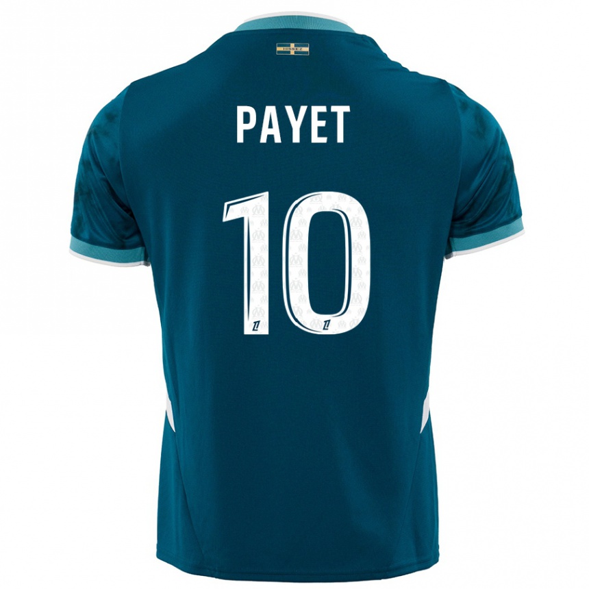 Niño Fútbol Camiseta Dimitri Payet #10 Azul Turquesa 2ª Equipación 2024/25 Perú