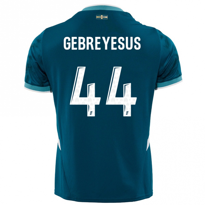 Niño Fútbol Camiseta Esey Gebreyesus #44 Azul Turquesa 2ª Equipación 2024/25 Perú