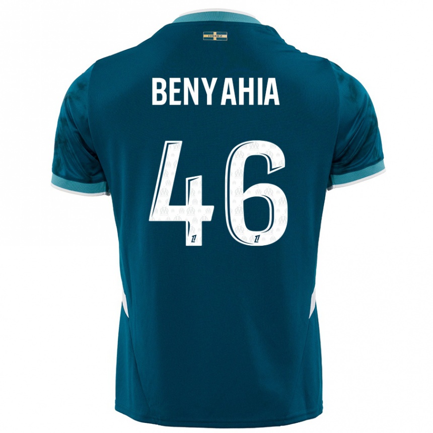 Niño Fútbol Camiseta Aylan Benyahia-Tani #46 Azul Turquesa 2ª Equipación 2024/25 Perú